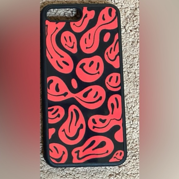 Red and Black Psychedelic Melted Smiley Face Pattern 
case for phone Galaxy S 23 - Picture 5 of 5